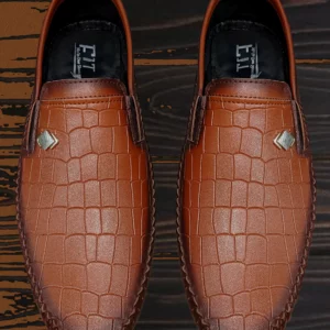 Brown Synthetic Leather Loafers For Men